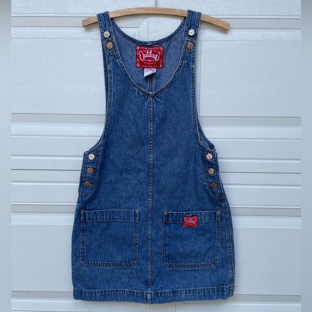 Vintage "Outlaw" Short Jean Jumper Dress